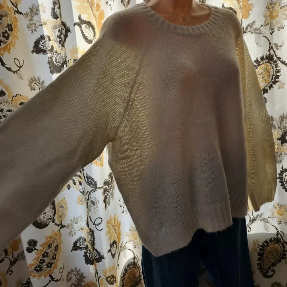 Old Navy Sweater Women's Large Off White Pullover Scoop Neck NWT